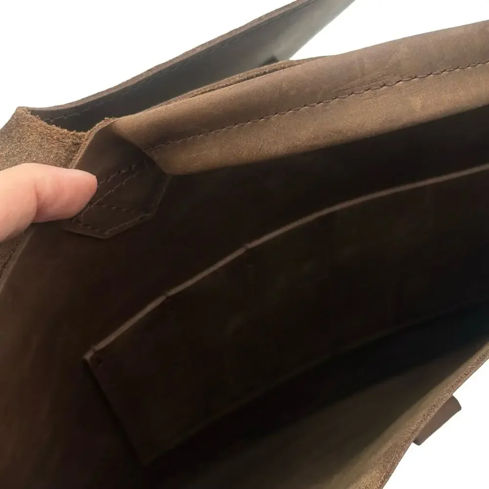Rustico Leather Briefcase - Brown Leather UNISEX laptop/docs Bag